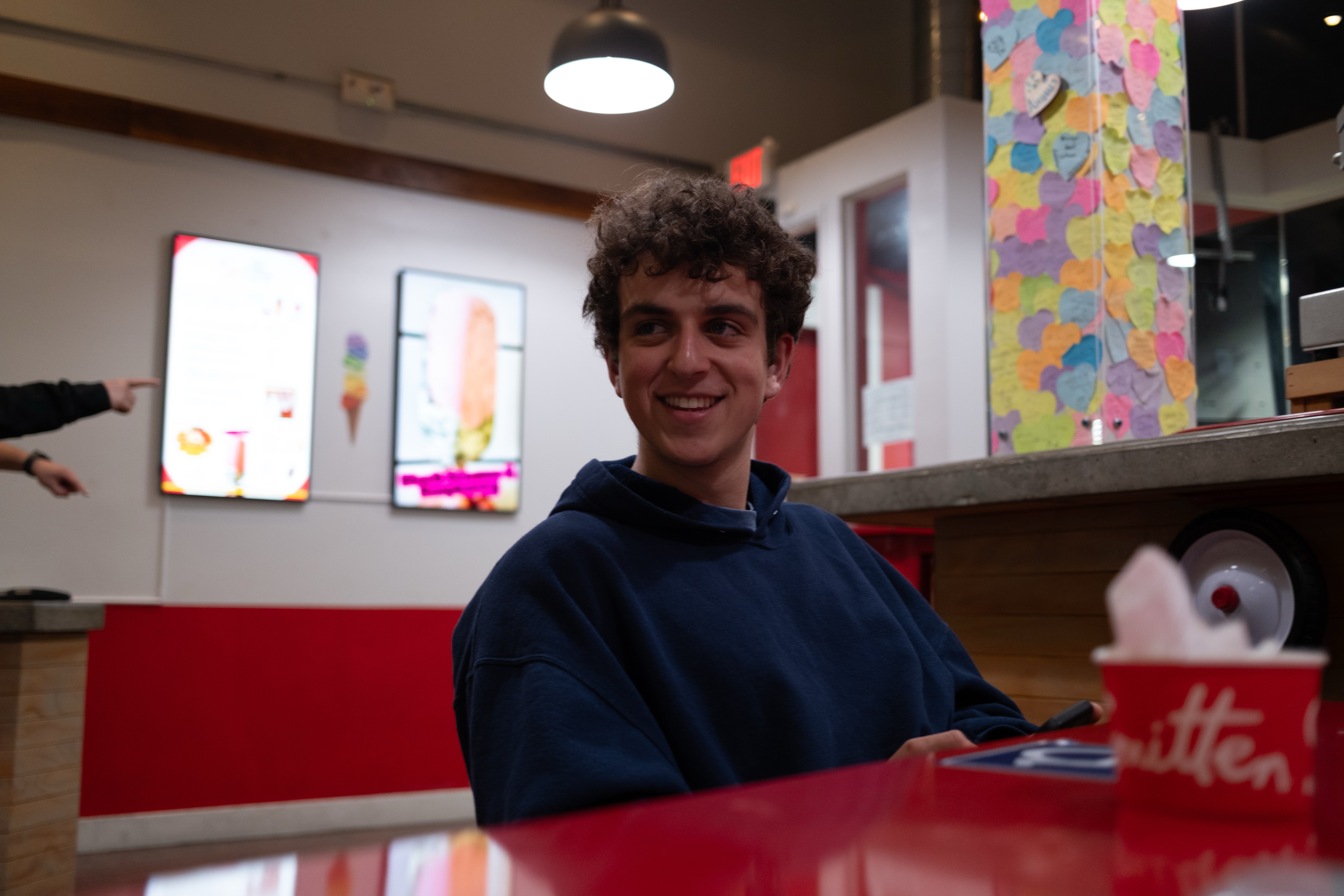 Ben awaits ice cream